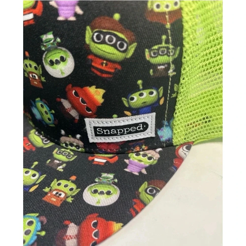 Toy Story Alien Remix Snapped Trucker Hat Child Snapback Lime Green Mesh Cap